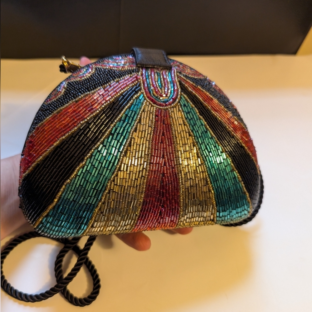 Bob Mackie Beaded Clutch in Black, Gold, Red, Teal - Picture 10 of 13